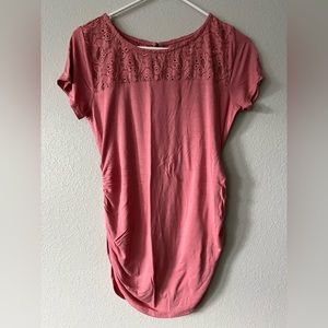 Motherhood Maternity Ruched Short Sleeve Shirt